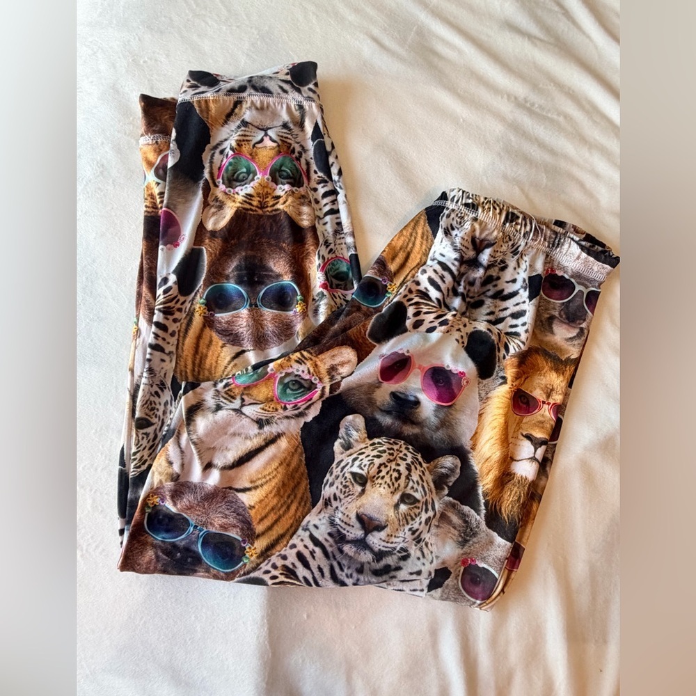 Secret Treasures Animal Print Pajama Pants 2X Sunglasses Tiger Leopard Lounge